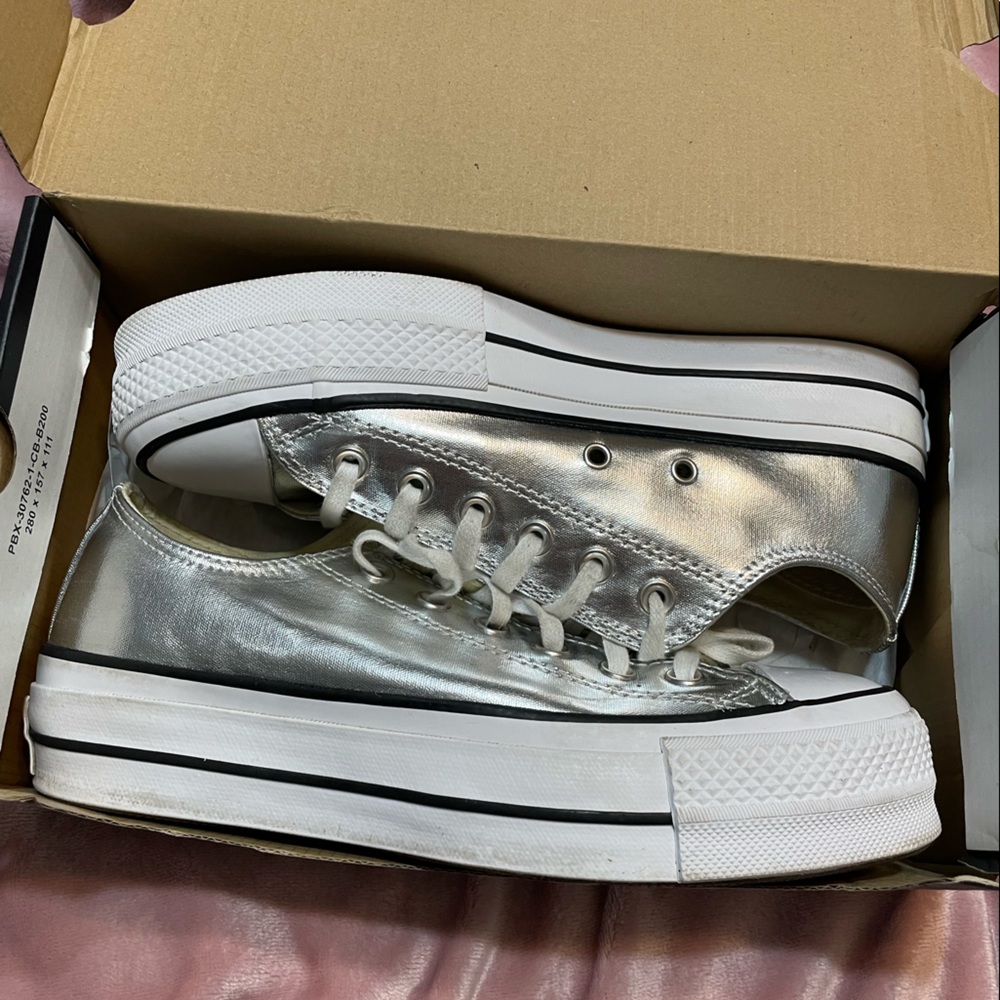 Converse Silver and White Women's Sneakers
